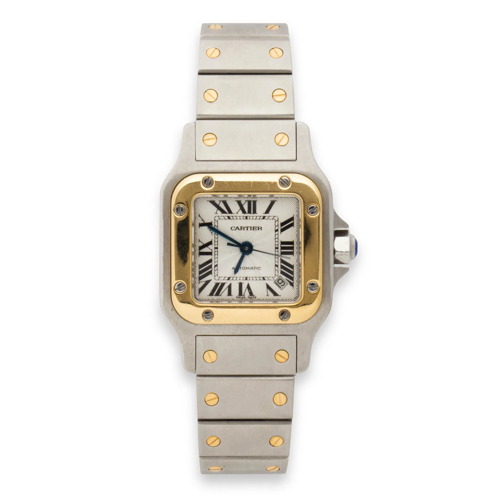 Cartier Santos 2423 24mm Yellow gold and Stainless steel White