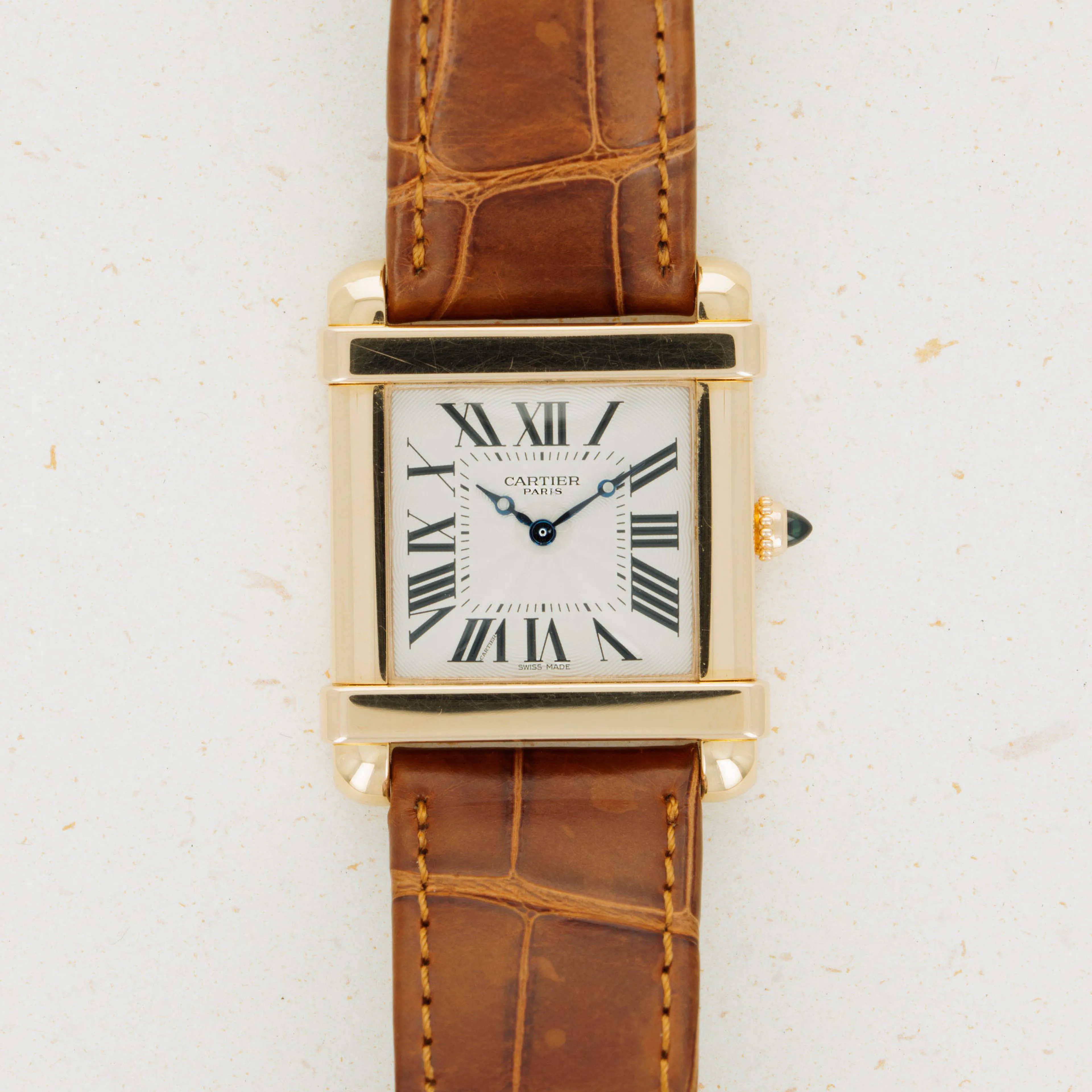 Cartier Tank 2684G 28.5mm Rose gold Silver