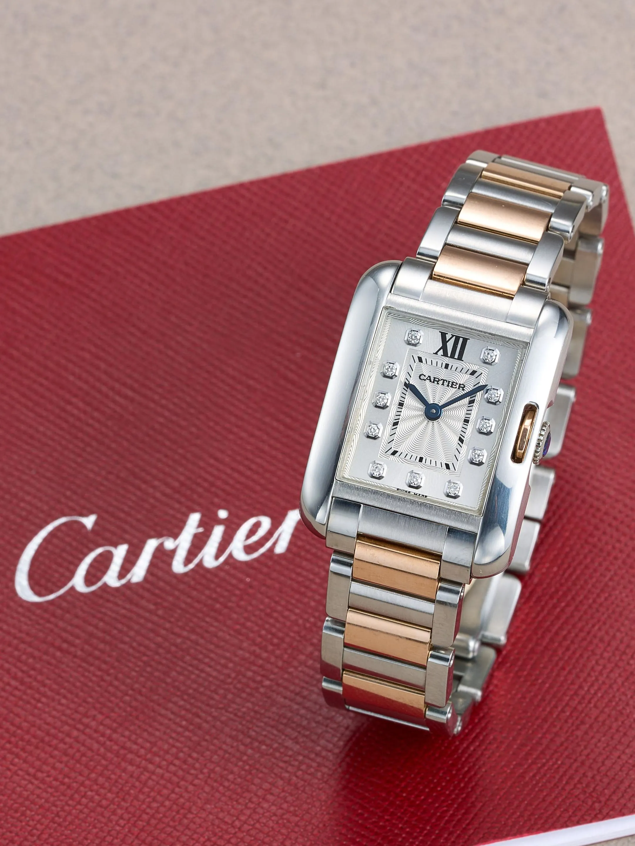 Cartier Tank Anglaise 3485 22mm Yellow gold and Stainless steel Silver