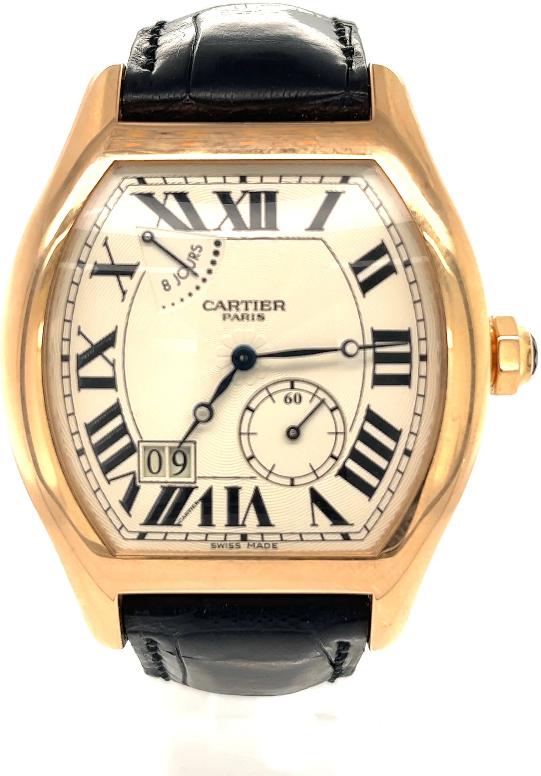 Cartier Tortue W1545851 38mm Rose gold Silver Roman Numeral