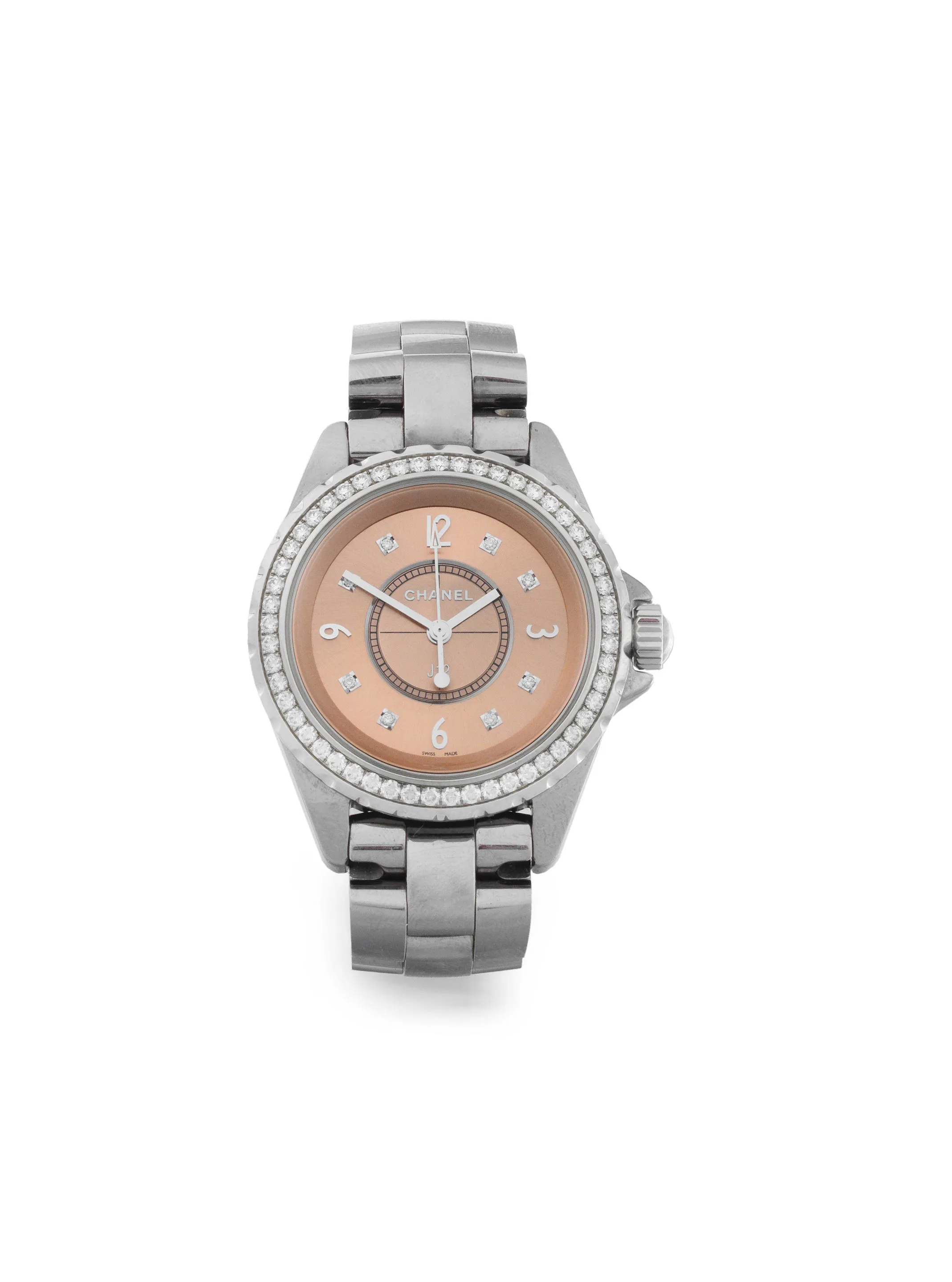 Chanel J12 J12 34mm Ceramic and Stainless steel Salmon