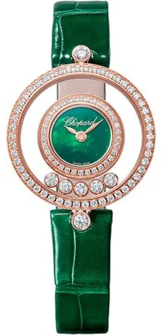 Chopard Happy Diamonds 203957-5209 26mm Rose gold Green