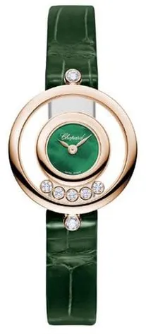 Chopard Happy Diamonds 209415-5002 26mm Rose gold Green