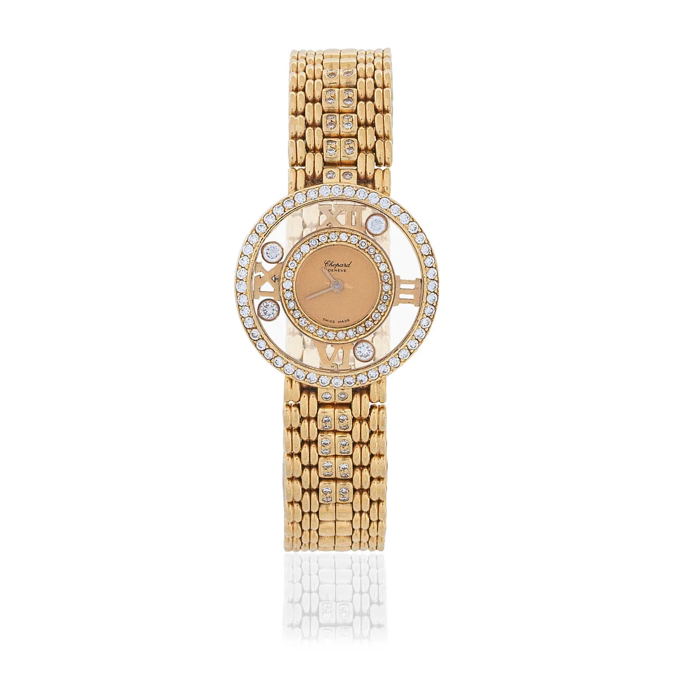 Chopard Happy Diamonds 4097 24mm Yellow gold Champagne