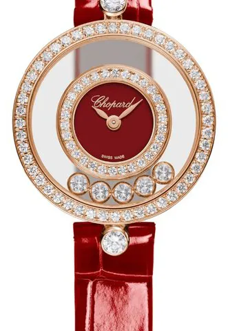 Chopard Happy Diamonds 203957-5210 26mm Rose gold Red