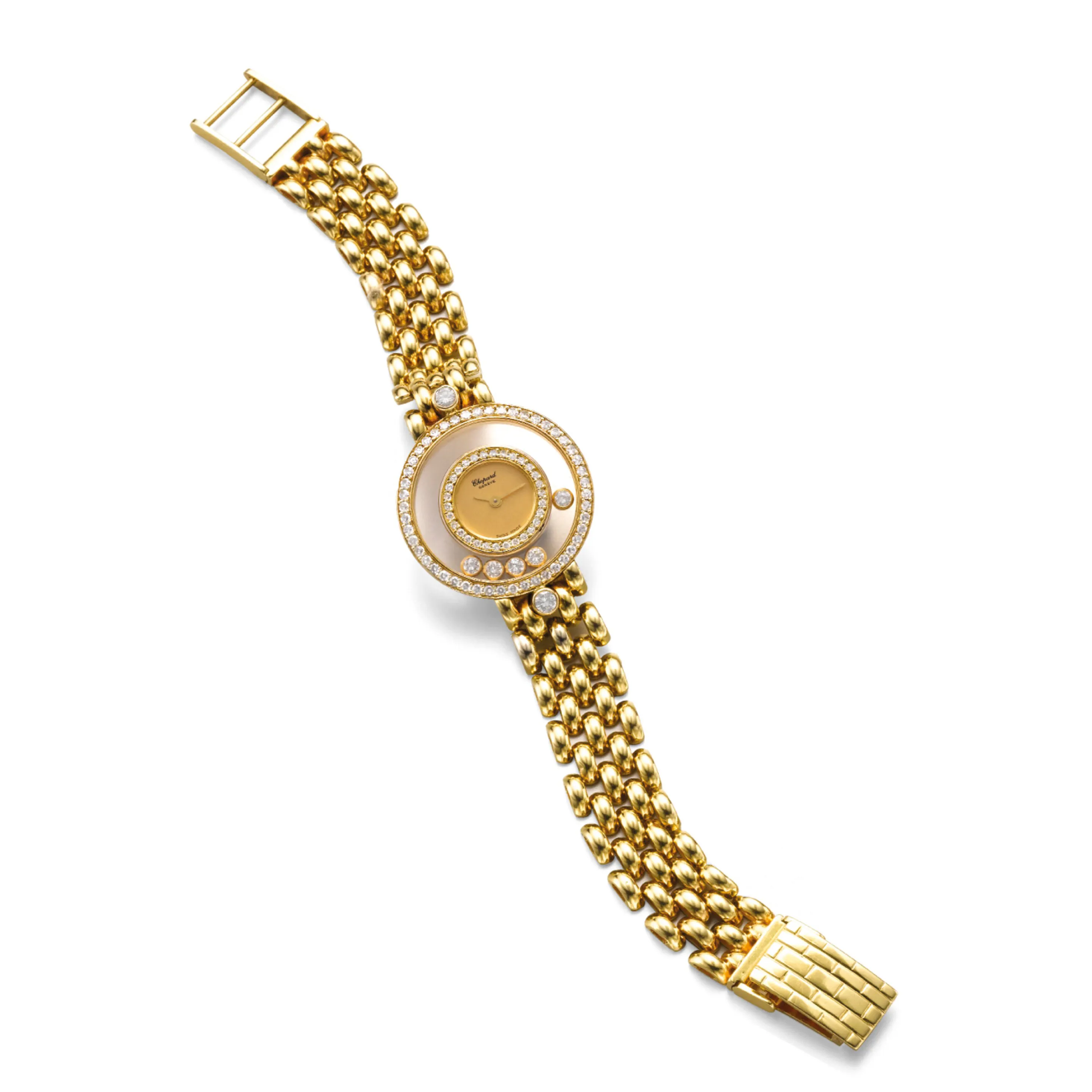 Chopard Happy Diamonds 24mm Yellow gold Champagne