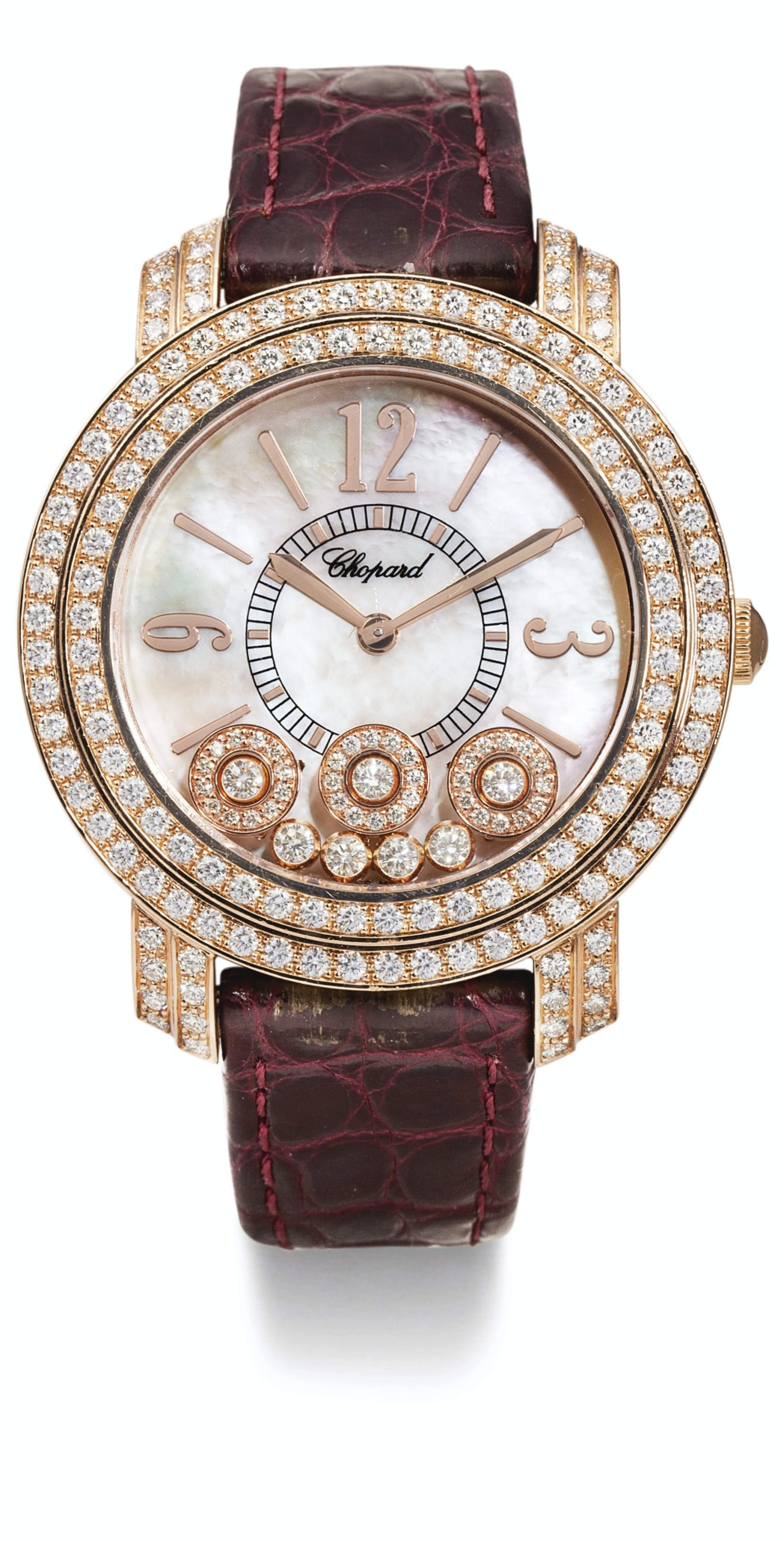 Chopard Happy Diamonds 37mm Rose gold Silver