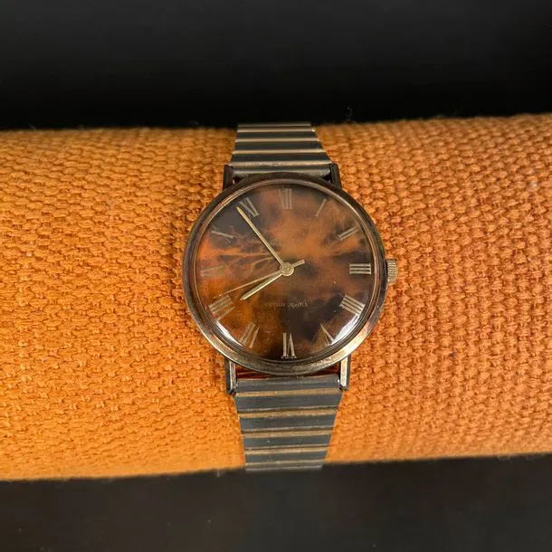 Enicar 34mm Gold-plated Brown