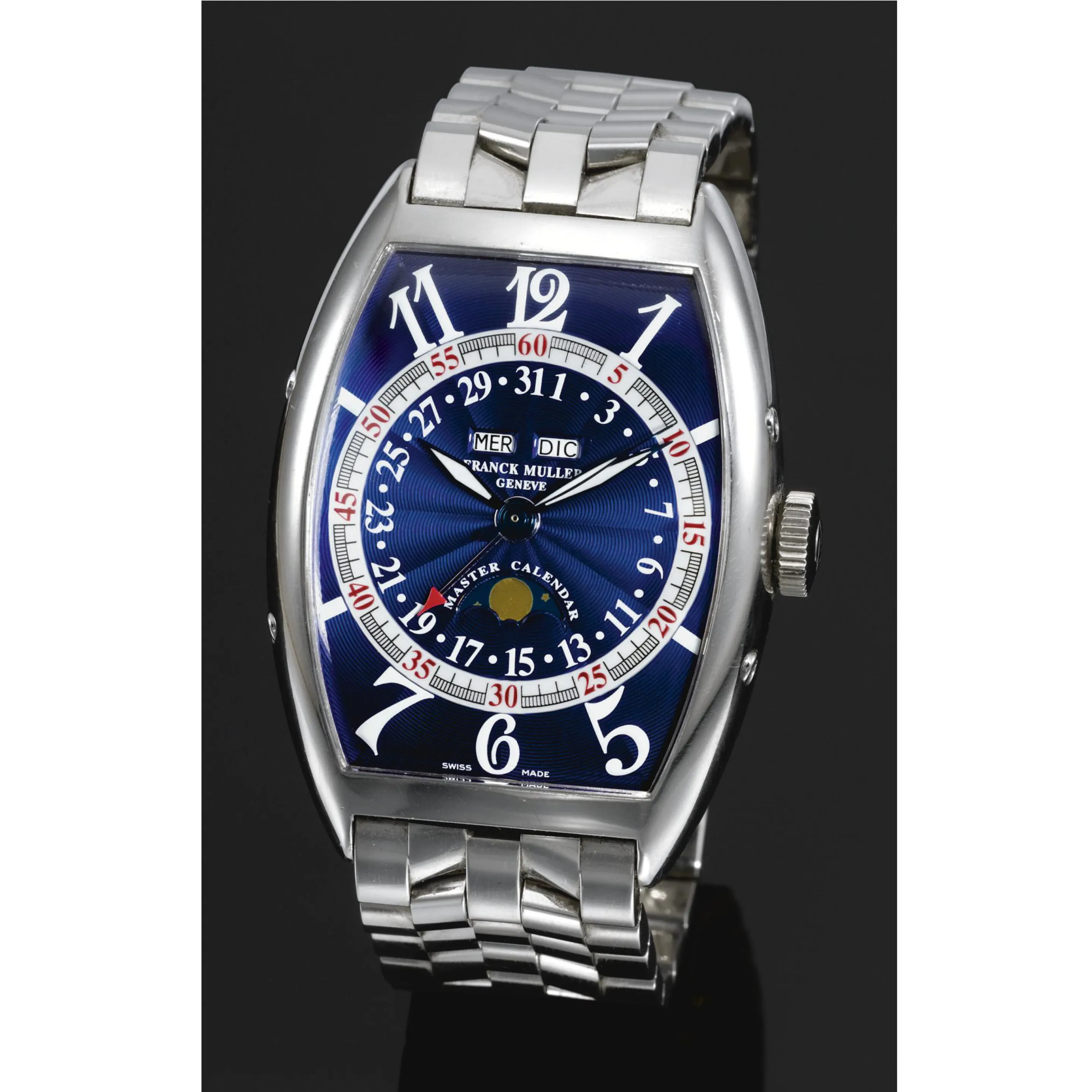 Franck Muller 6850 MC L 47mm White gold Blue