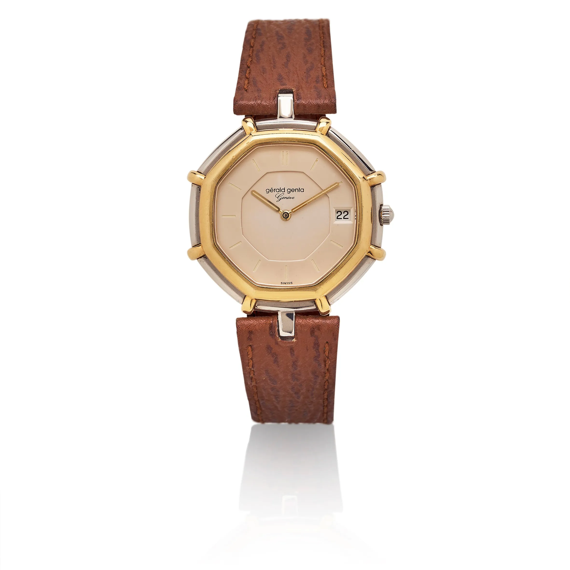 Gérald Genta G2860.7 35mm Yellow gold and Stainless steel Cream