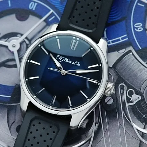 H. Moser & Cie. 3200-1200 43mm Stainless steel Blue