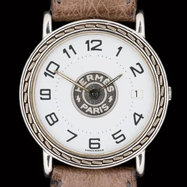 Hermès Sellier 32mm Stainless steel White