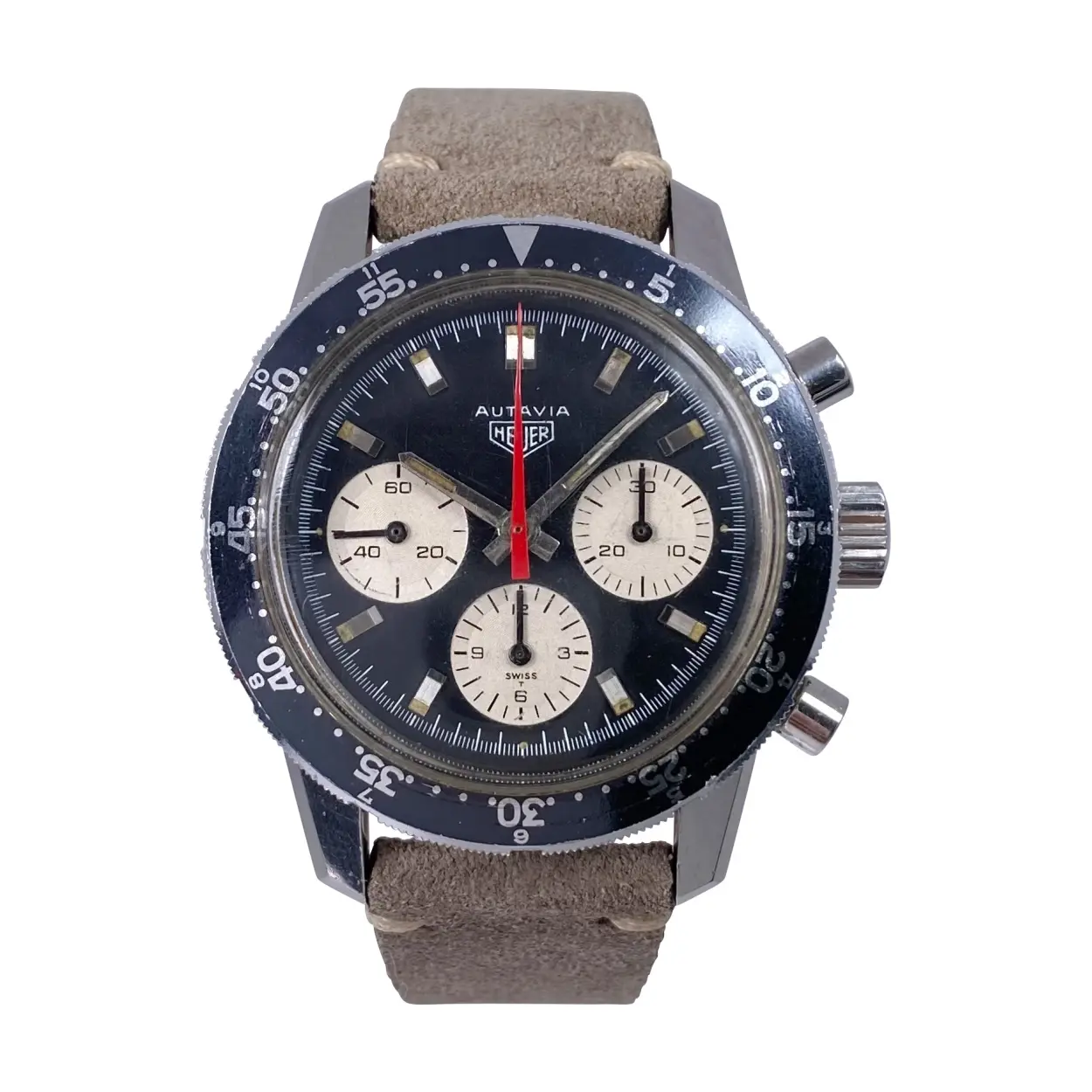 Heuer 2446C 40mm Stainless steel Black 12