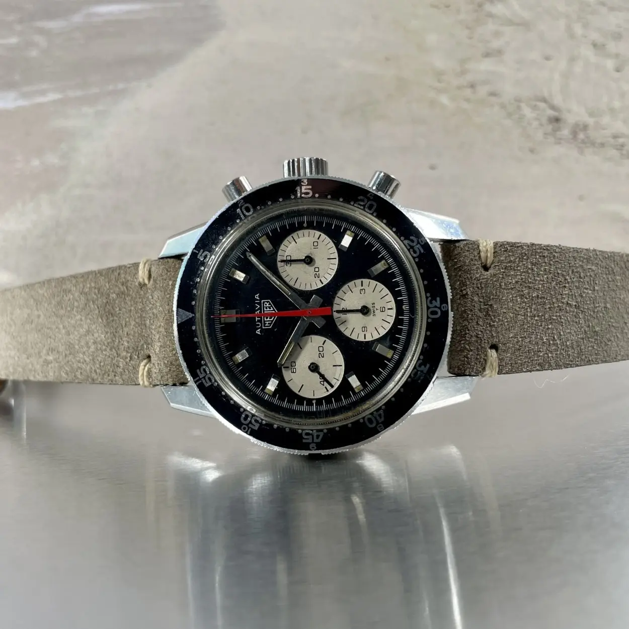 Heuer 2446C 40mm Stainless steel Black 15