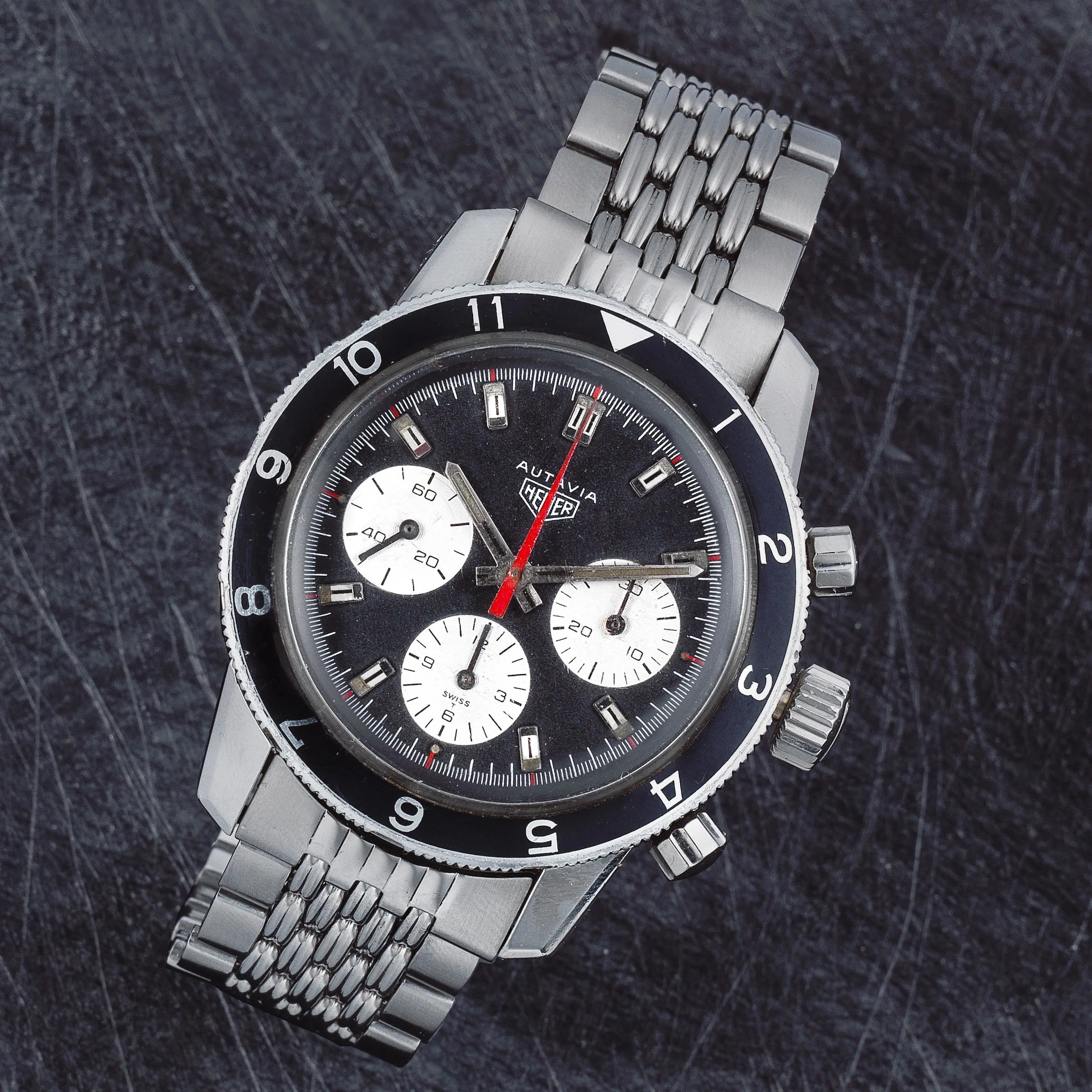 Heuer Autavia 2446C 40mm Stainless steel Black