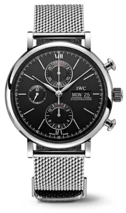 IWC Portofino Chronograph IW391030 42mm Stainless steel Black