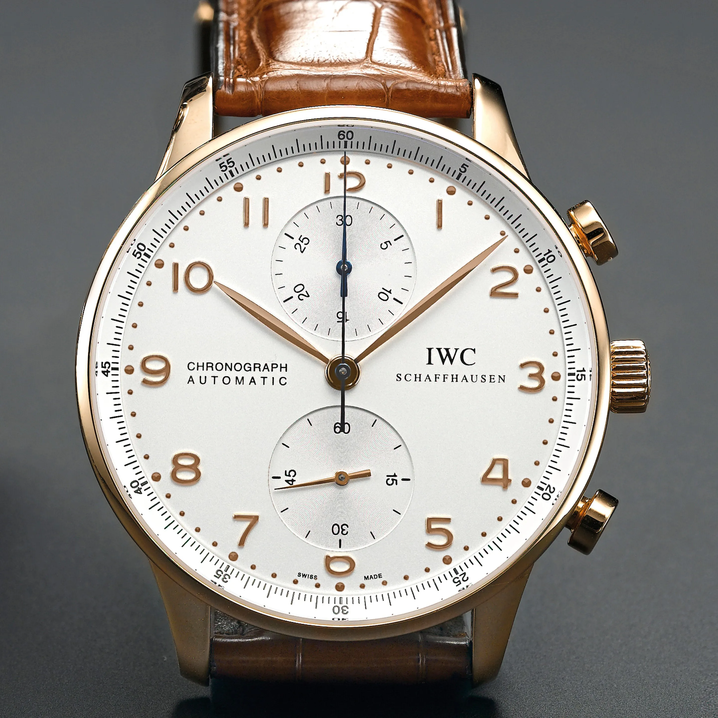 IWC Portuguese Chronograph 41mm Rose gold Silver