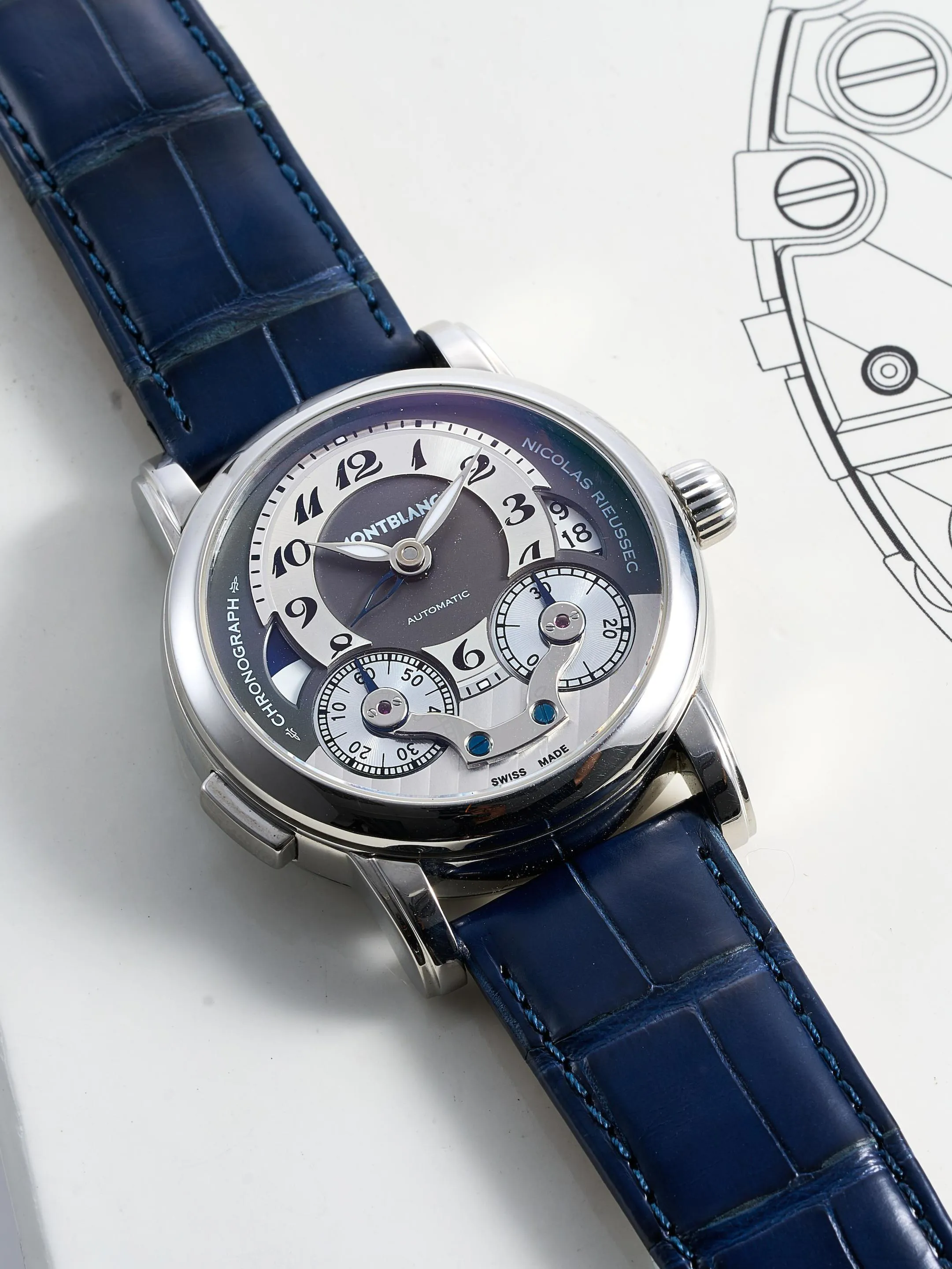 Montblanc Nicolas Rieussec 7138 43mm Stainless steel Gray