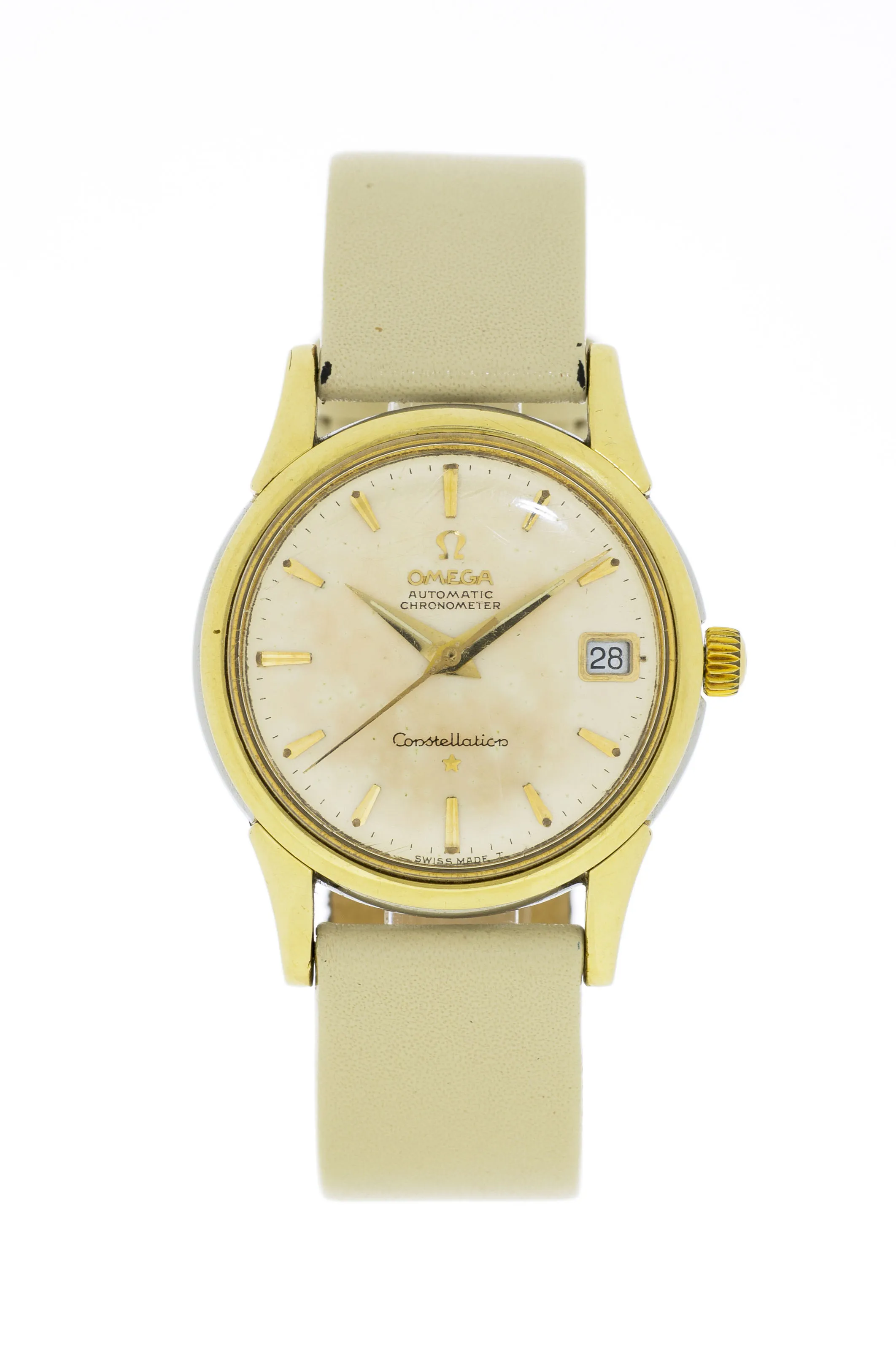 Omega Constellation 14393 34mm Yellow gold and stainless steel Cream