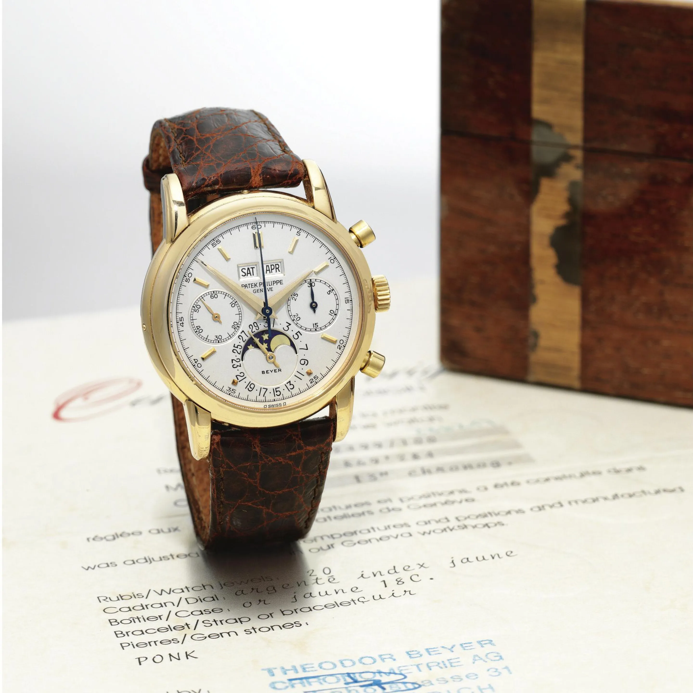 Patek Philippe Perpetual Calendar Chronograph 2499/100 38mm Yellow gold Silver