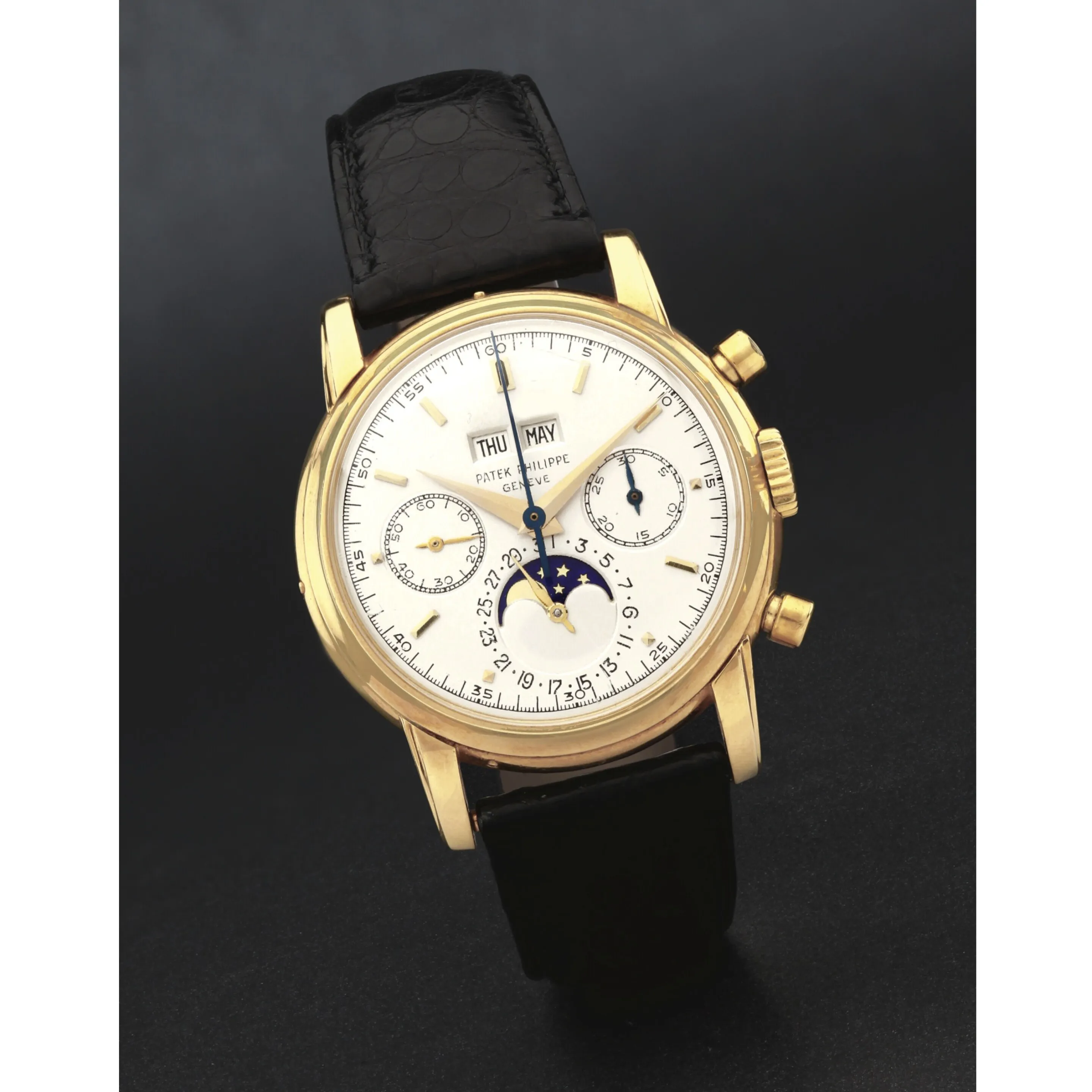 Patek Philippe Perpetual Calendar Chronograph 2499 37.5mm Yellow gold Silver