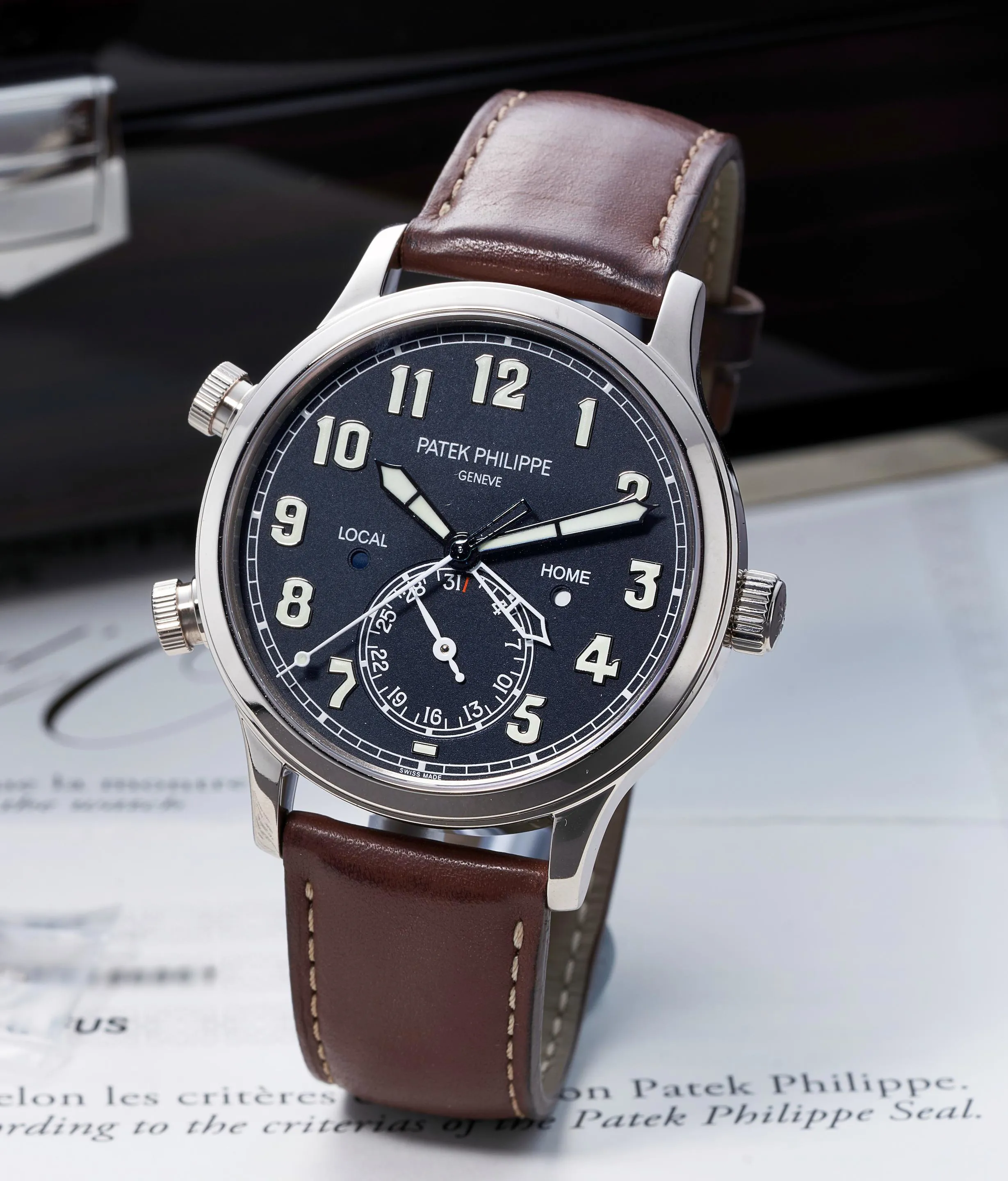 Patek Philippe Calatrava Pilot Travel Time 5524G-001 42mm White gold Turquoise