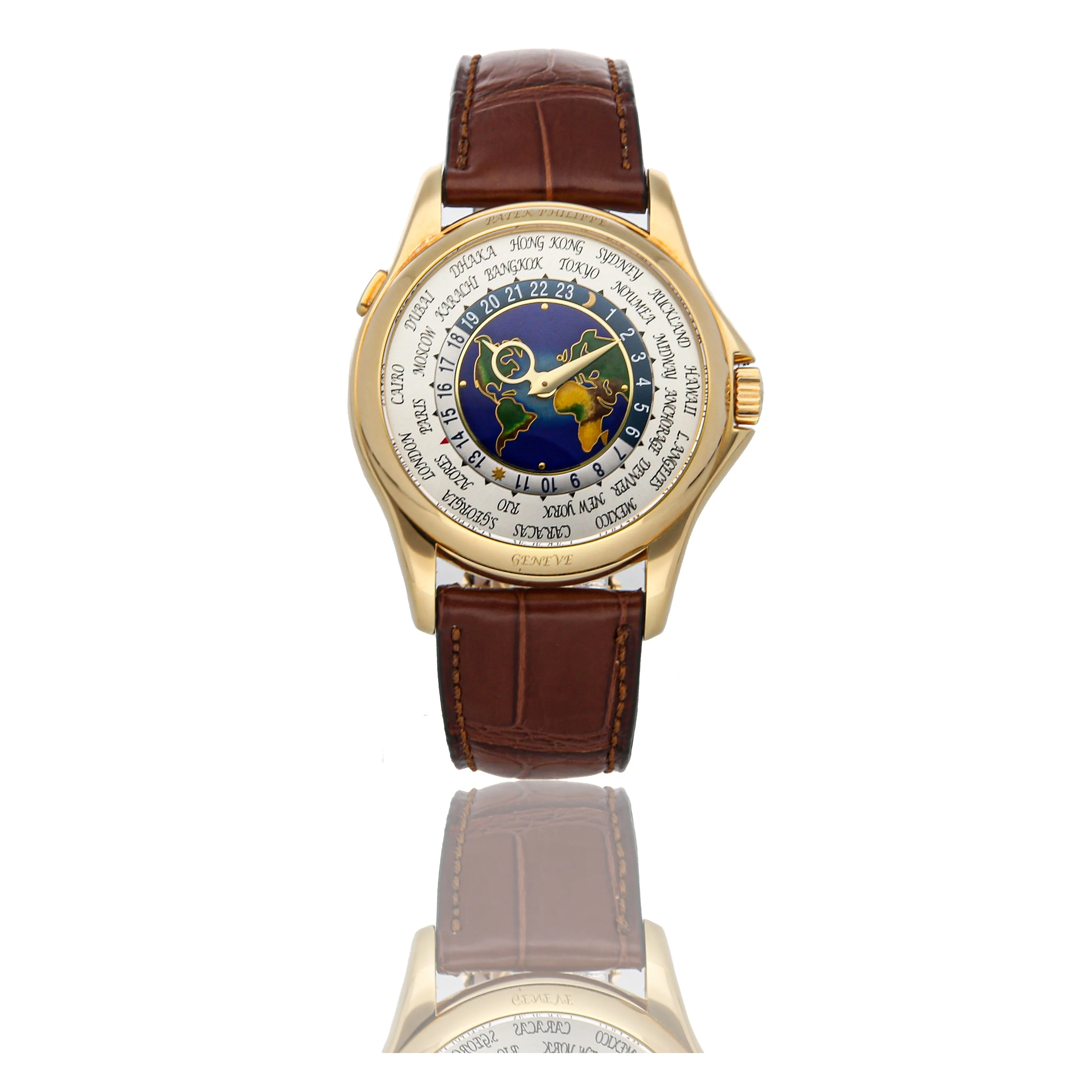 Patek Philippe World Time 5131J 39.5mm Yellow gold Enamel