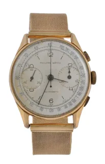 Philippe Watch Chronograph 35780 45mm Yellow gold Silver