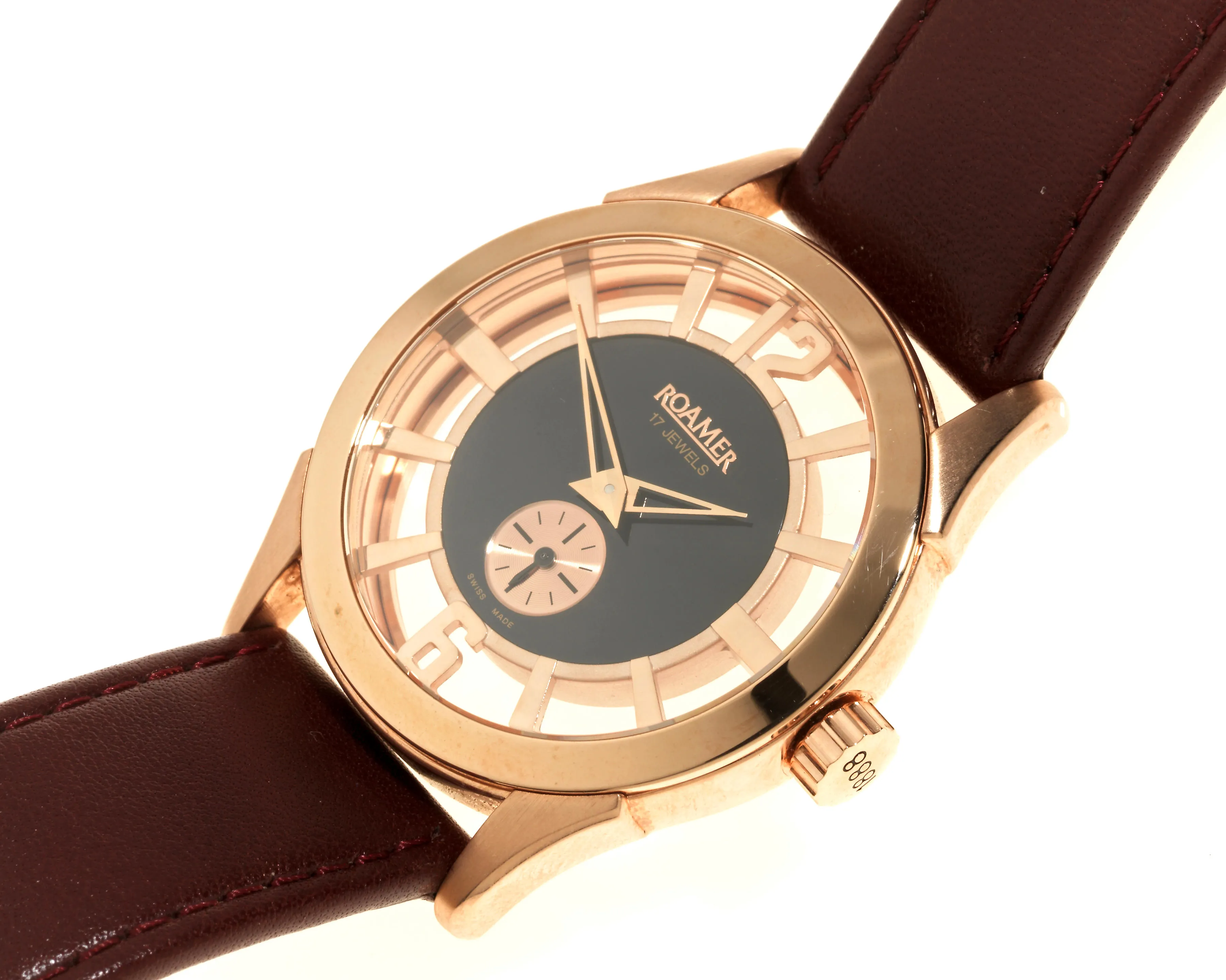 Roamer 101 302.1 37mm Rose gold Skeletonised black