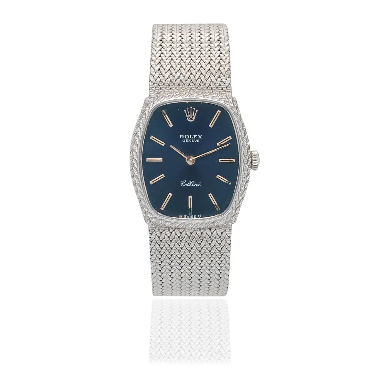 Rolex Cellini 3803 23mm White gold Blue