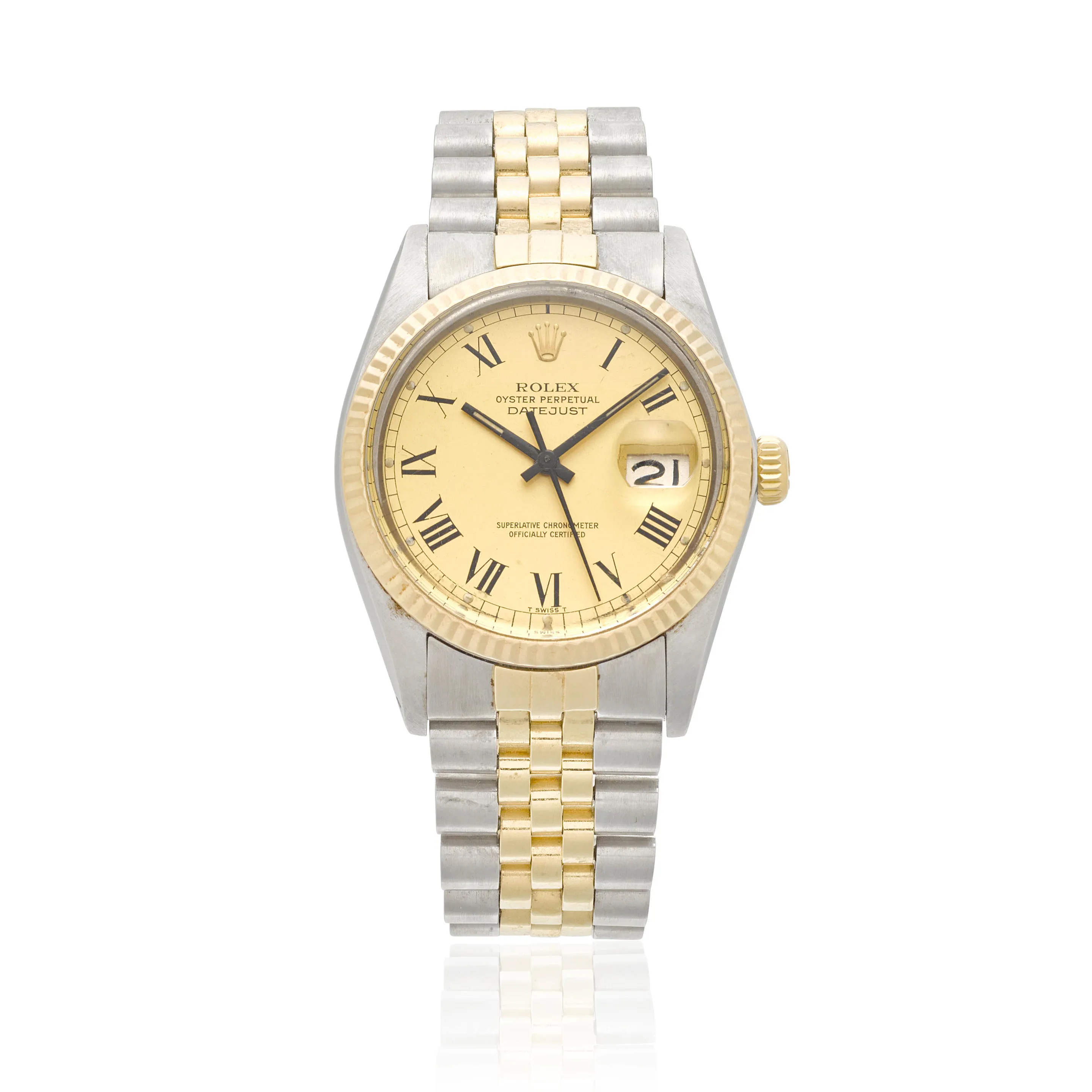 Rolex Datejust 36 16013 35mm Yellow gold and stainless steel Champagne