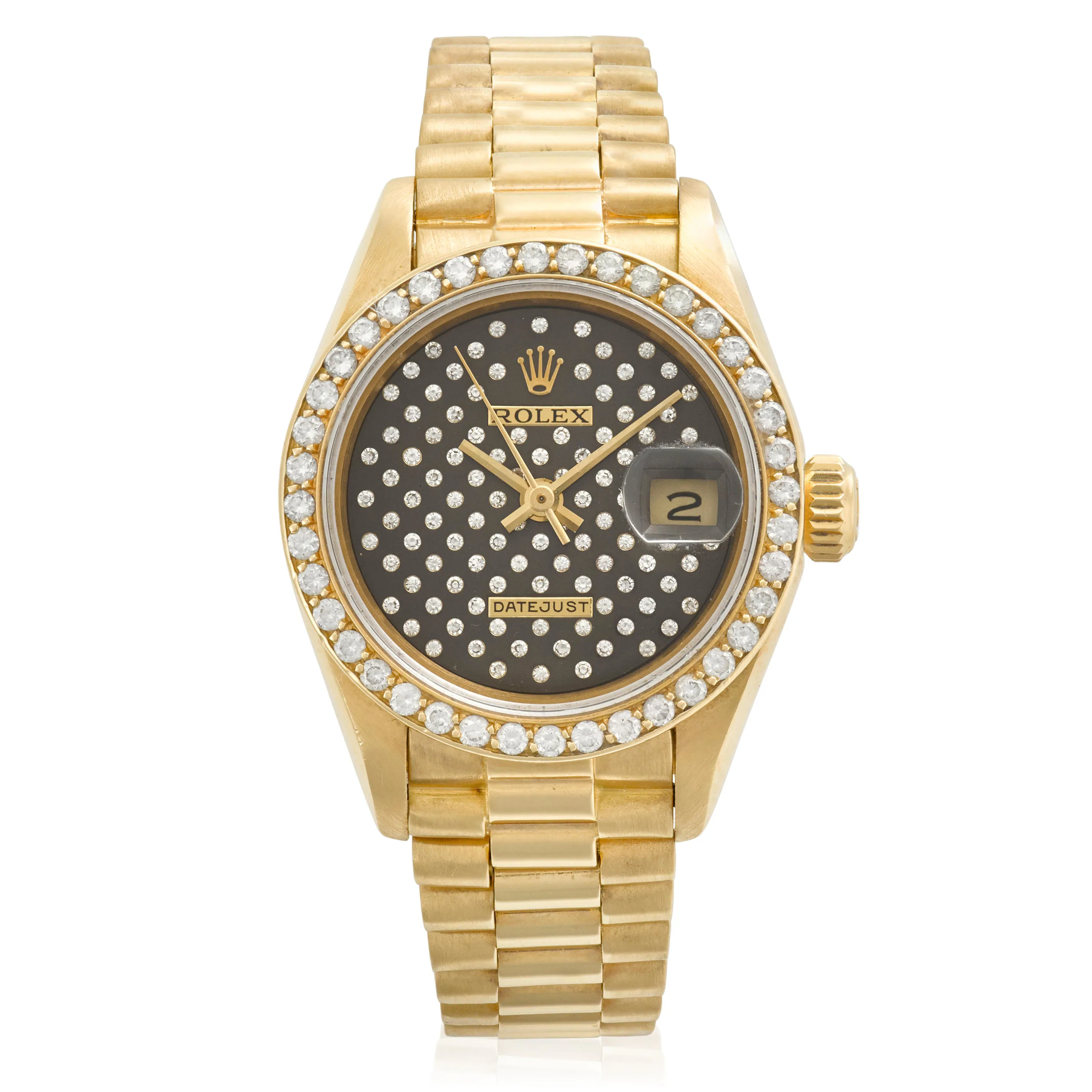 Rolex Lady-Datejust 69138 26mm Yellow gold Black