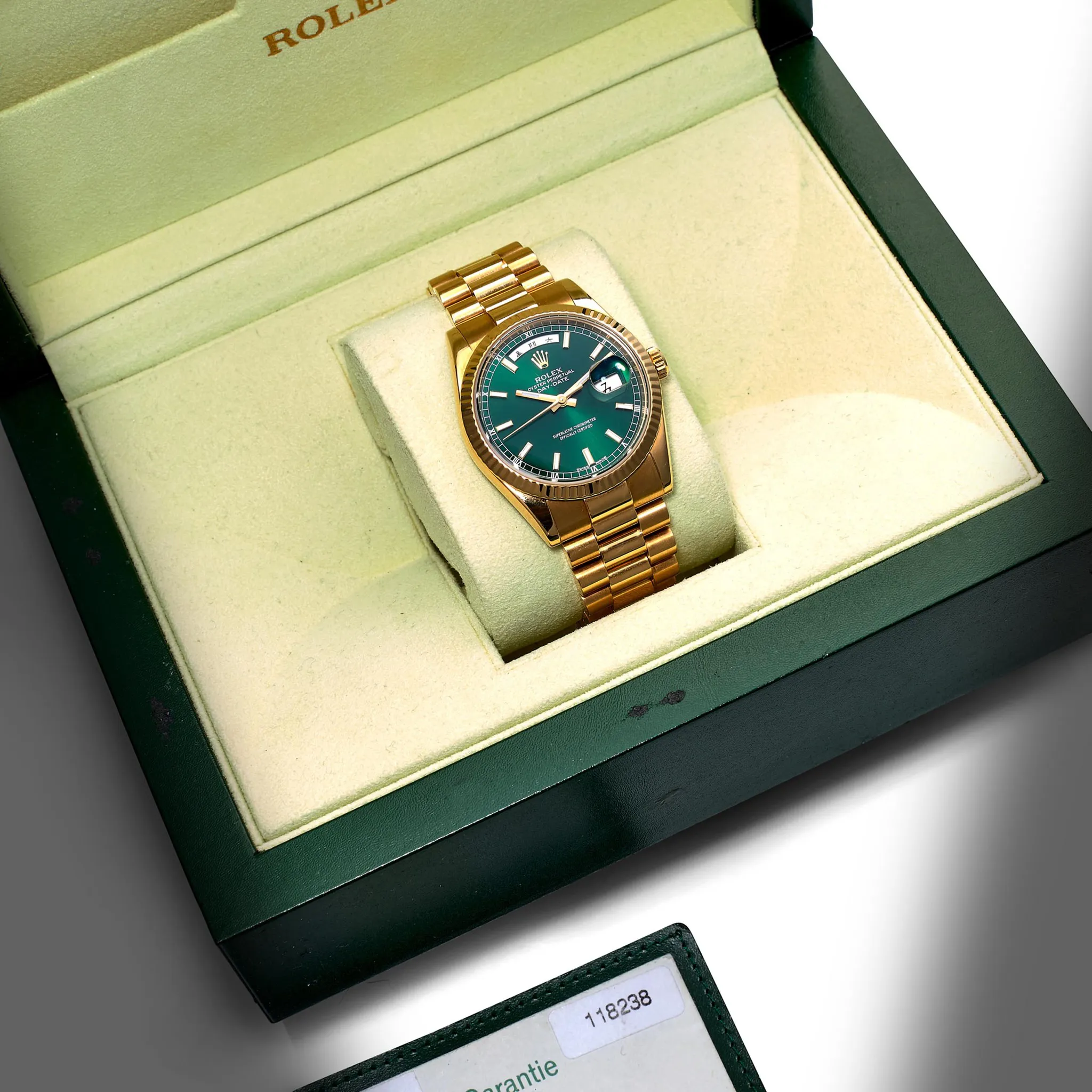 Rolex Day-Date 36 118238 36mm Yellow gold Green 5