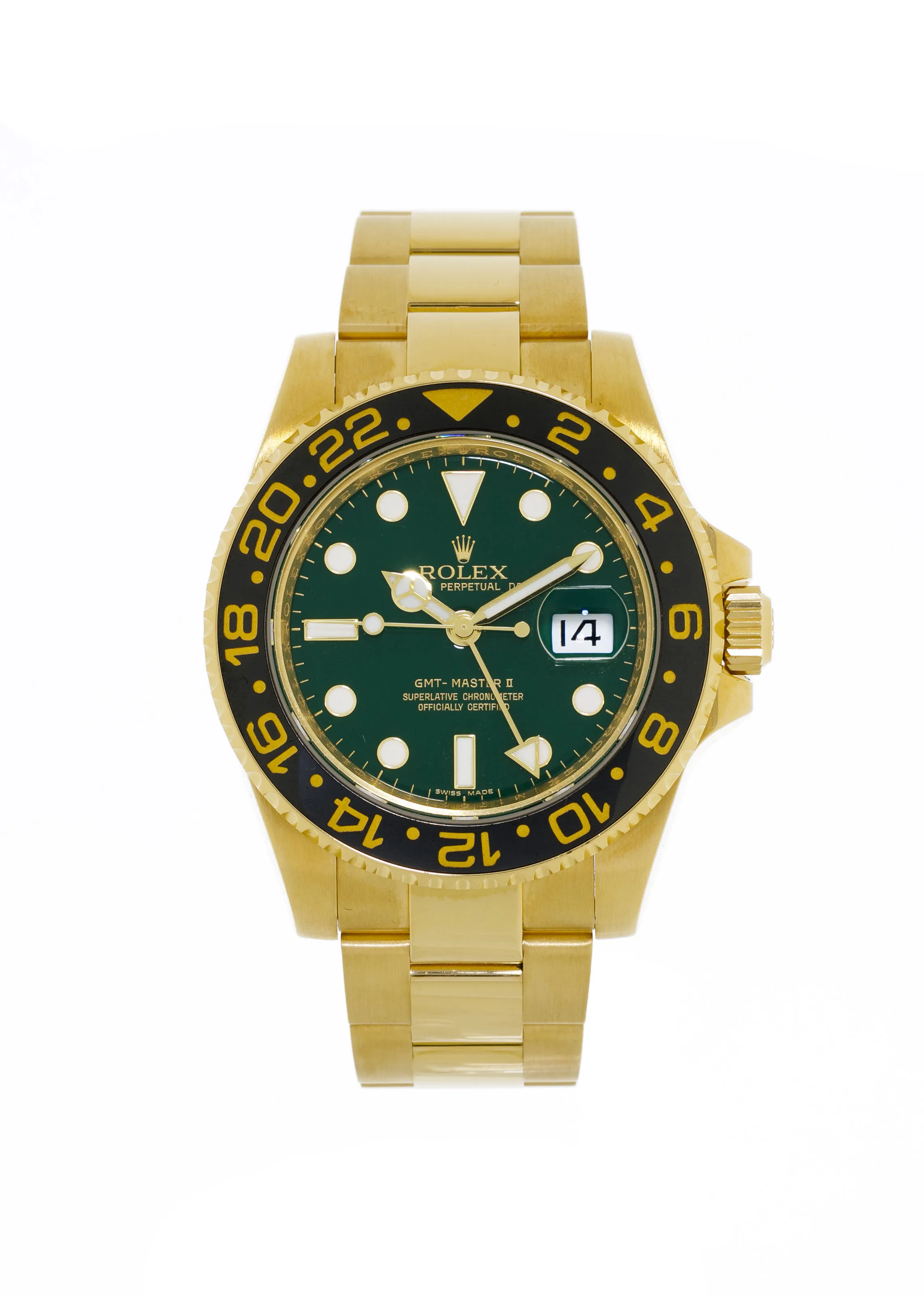 Rolex GMT-Master II 116718LN 40mm Yellow gold Green