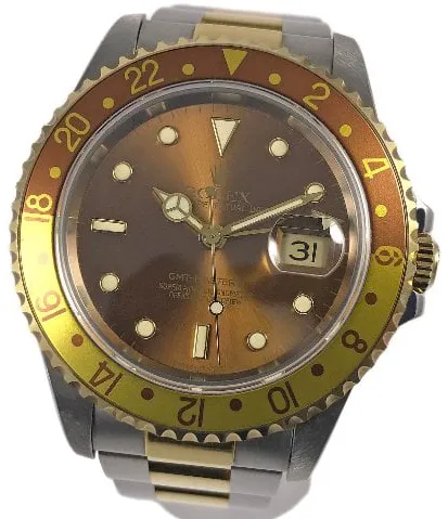 Rolex GMT-Master II 16713 40mm Yellow gold and Stainless steel Brown