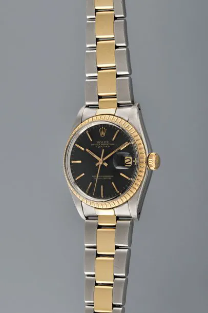 Rolex Oyster Perpetual Date 1505 34mm Yellow gold and Stainless steel Black