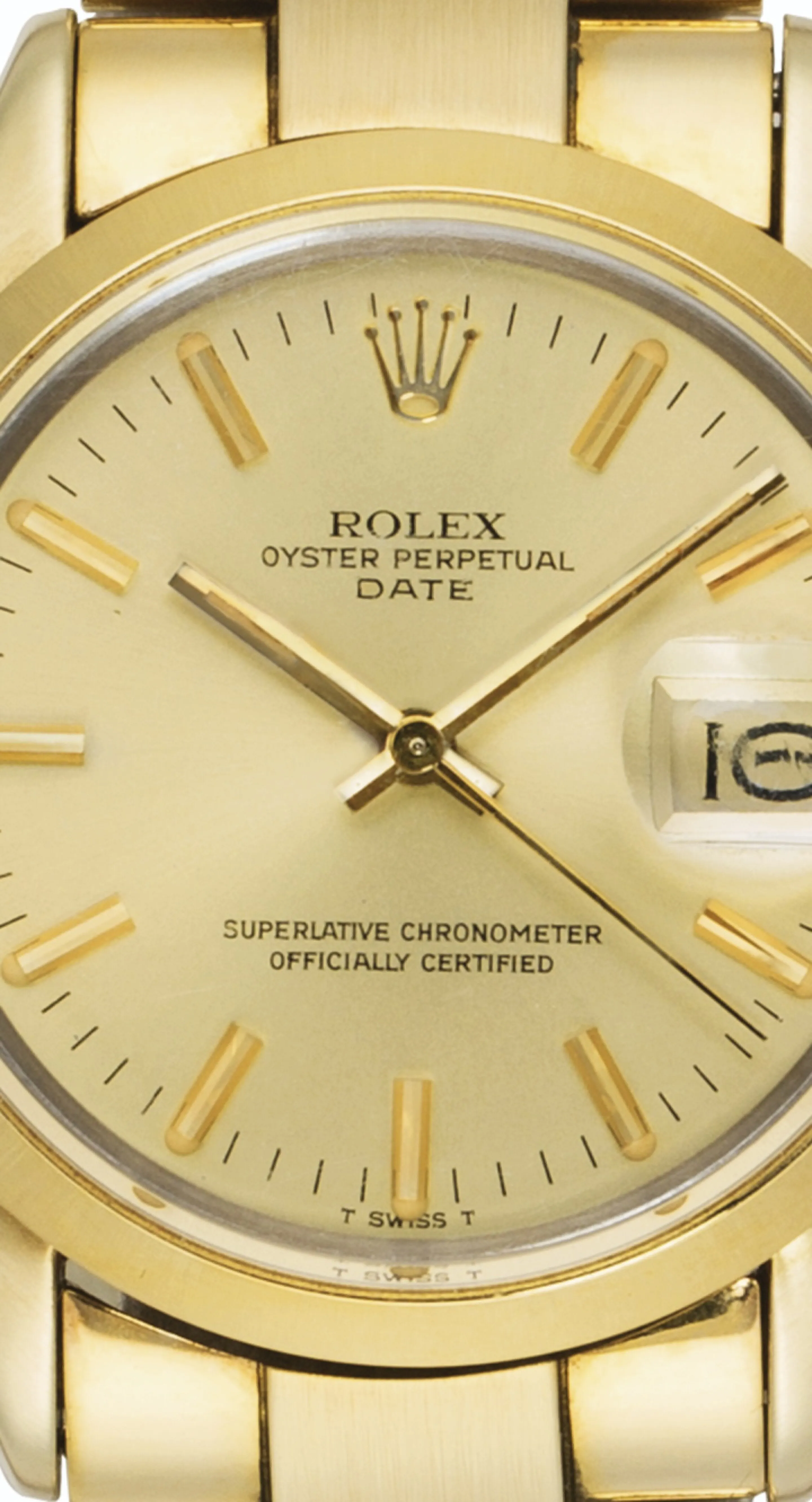 Rolex Oyster Perpetual Date 15505 35mm Yellow gold and Stainless steel Champagne