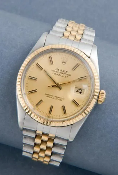 Rolex Datejust 16013 F 36mm Yellow gold and stainless steel Champagne
