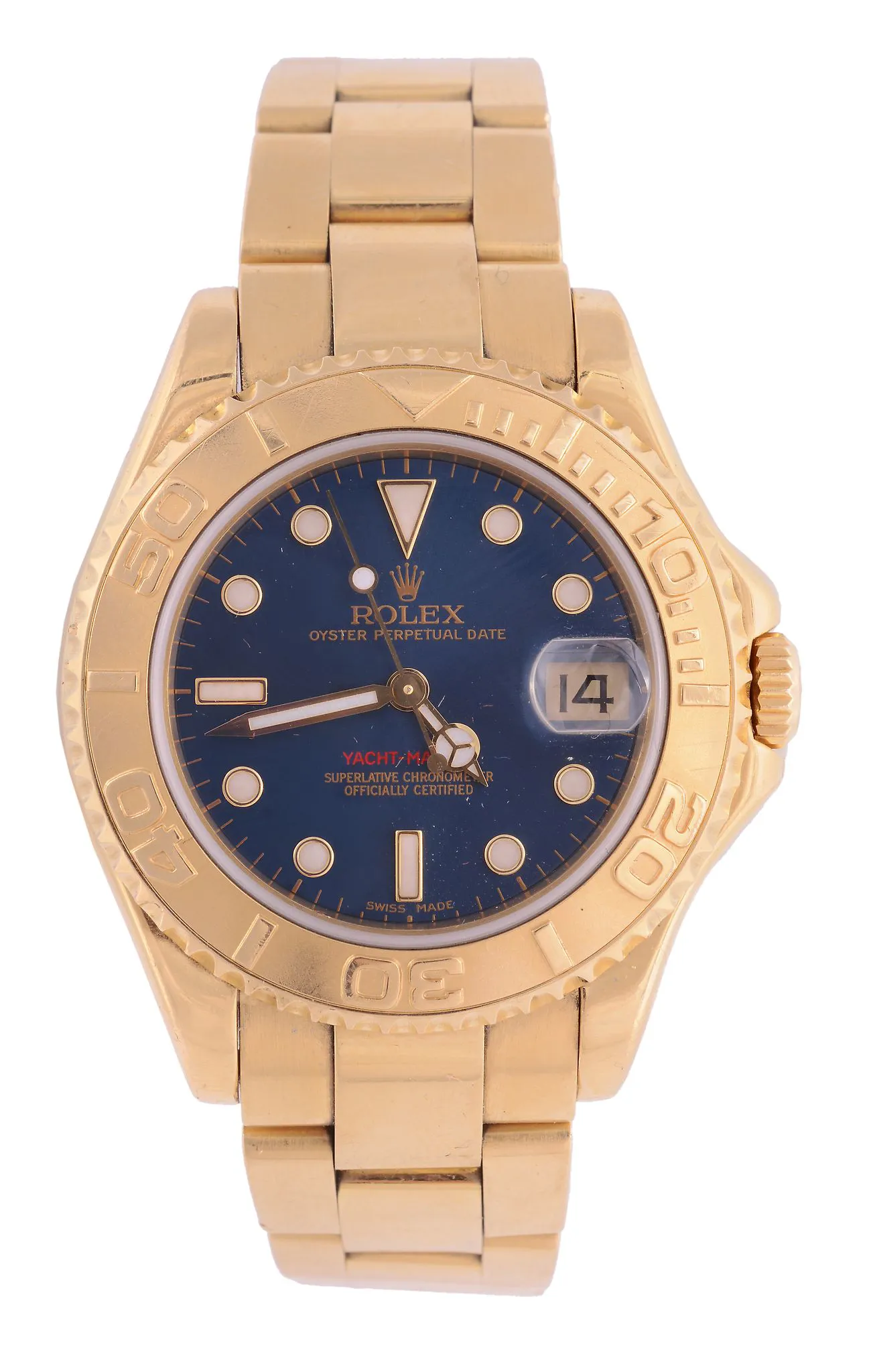 Rolex Yacht-Master 168628 34mm Yellow gold Blue