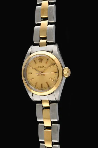 Rolex Oyster Perpetual 26 6718 25mm Yellow gold and stainless steel Champagne