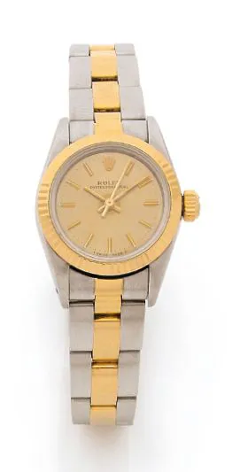 Rolex Oyster Perpetual 67193 24mm Yellow gold and Stainless steel Gold silvered