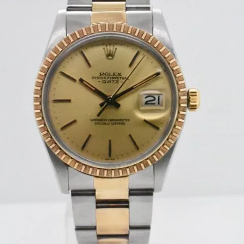 Rolex Oyster Perpetual Date 15053 34mm Gold/steel Gold