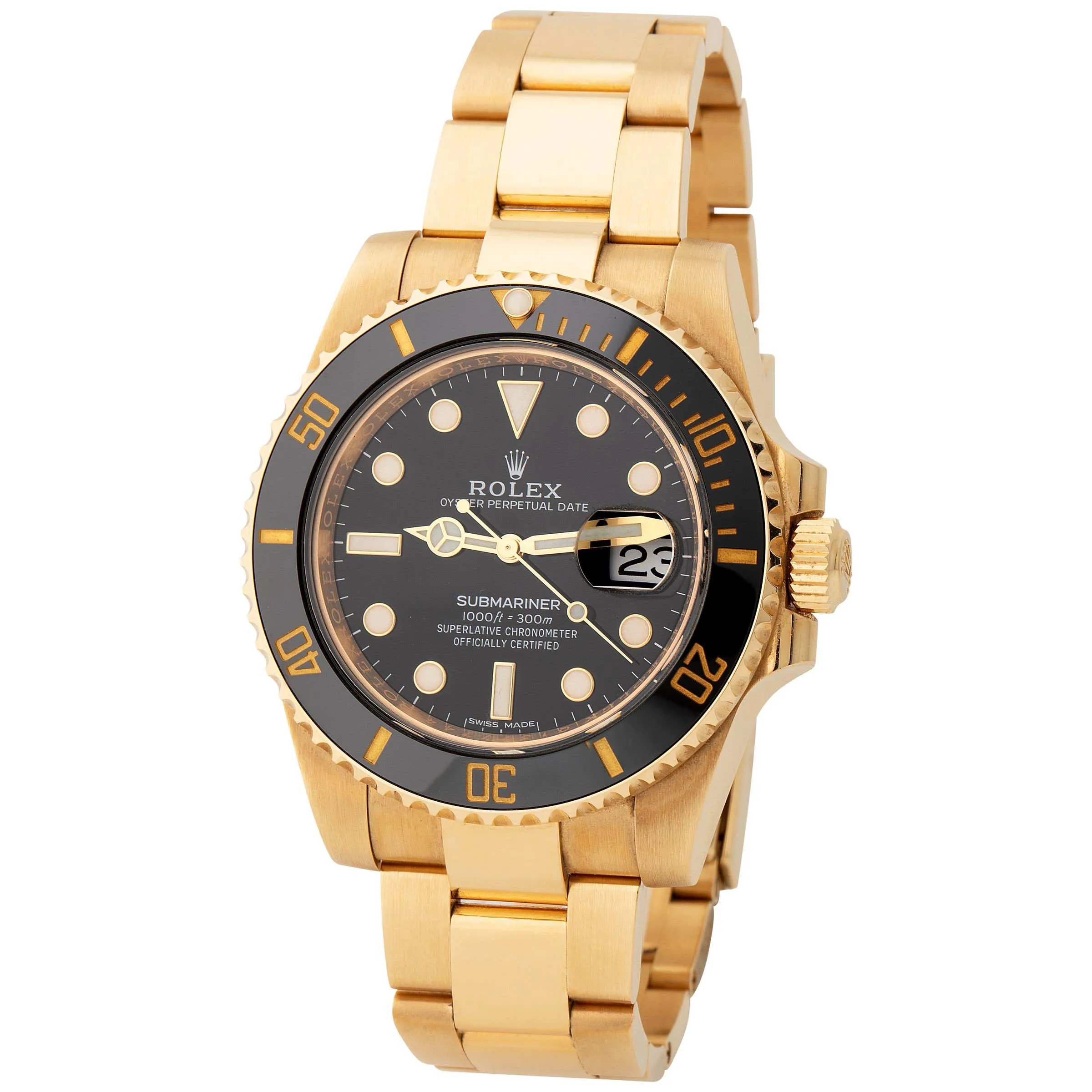 Rolex Submariner 116618LN 40mm Yellow gold Black