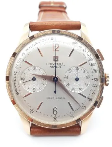 Universal Genève Compax 37mm Rose gold Silver