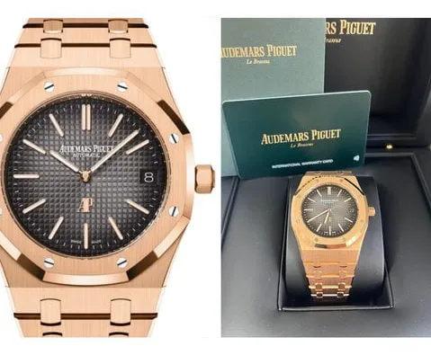 Audemars Piguet Royal Oak 16202OR.OO.1240OR.02 Rose gold Smoked gray