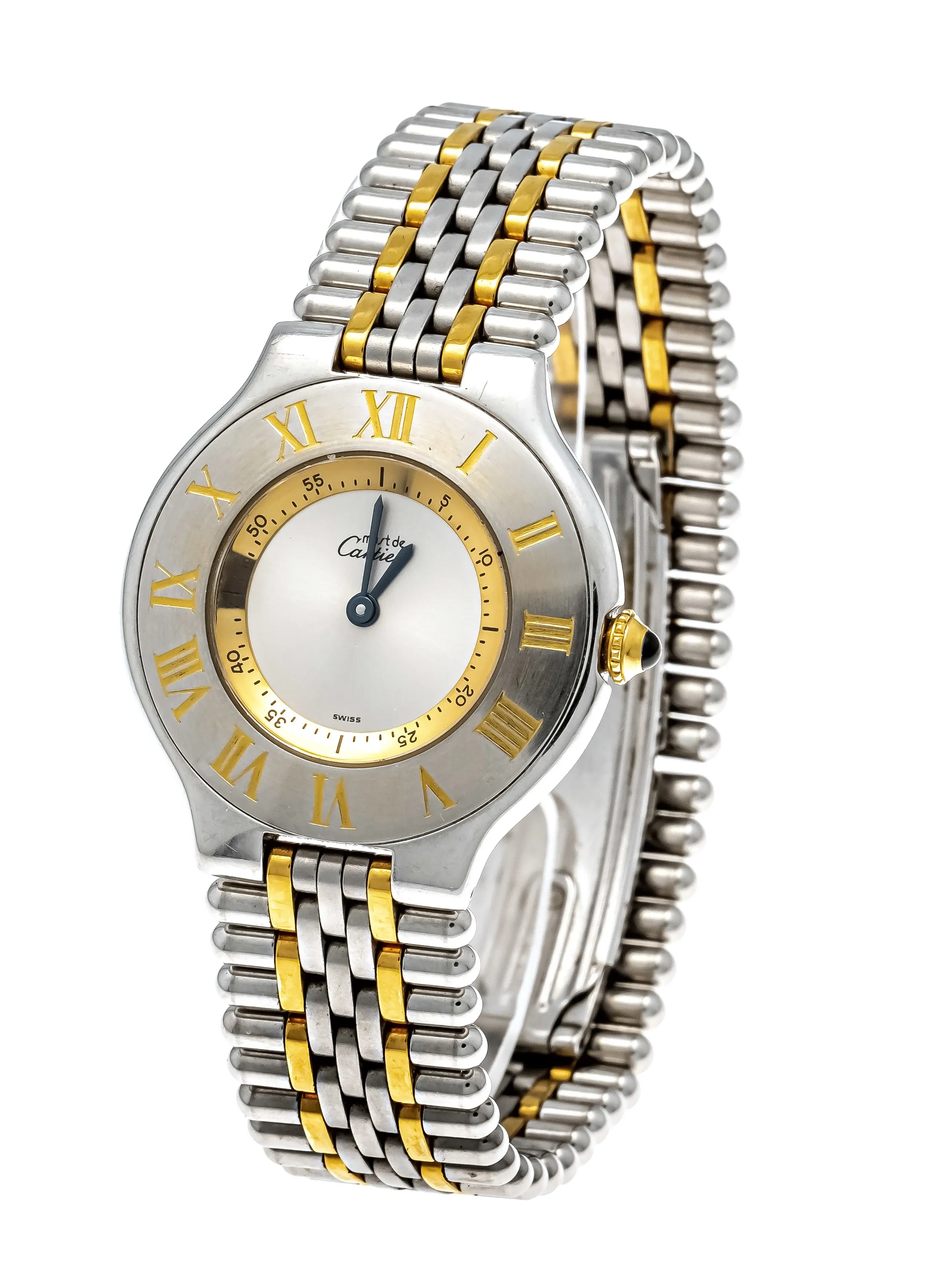 Cartier Must 21 1330 31mm Yellow gold and stainless steel Silver
