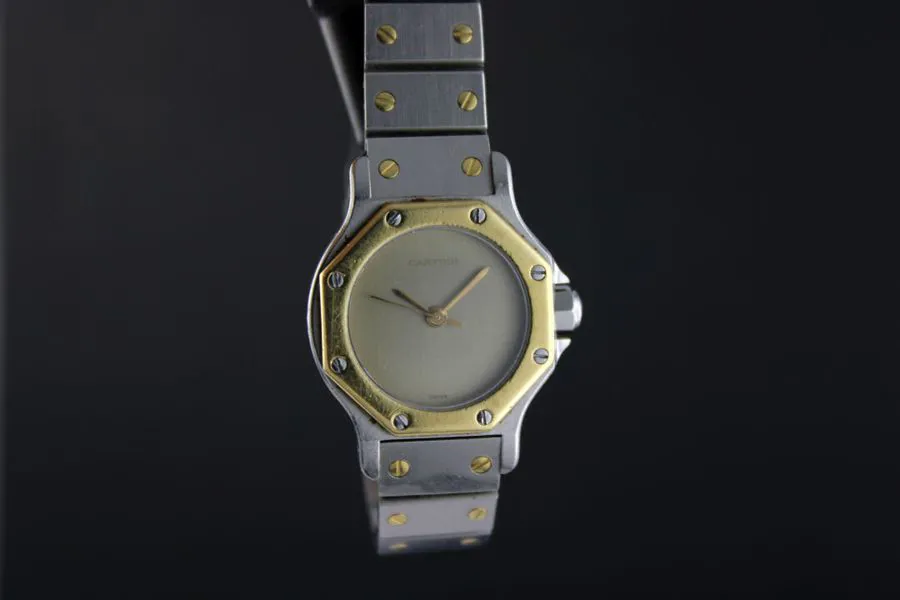 Cartier Santos 0907 24mm Yellow gold and Stainless steel Gray 2