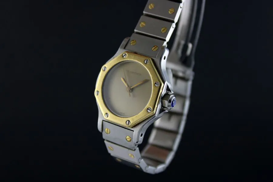 Cartier Santos 0907 24mm Yellow gold and Stainless steel Gray 1