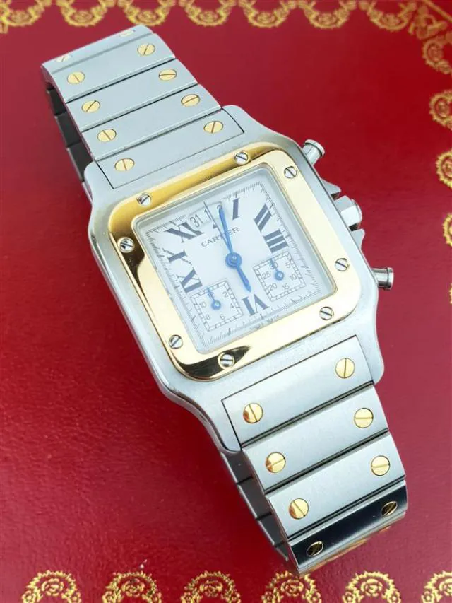 Cartier Santos 2425 32mm Yellow gold and Stainless steel White