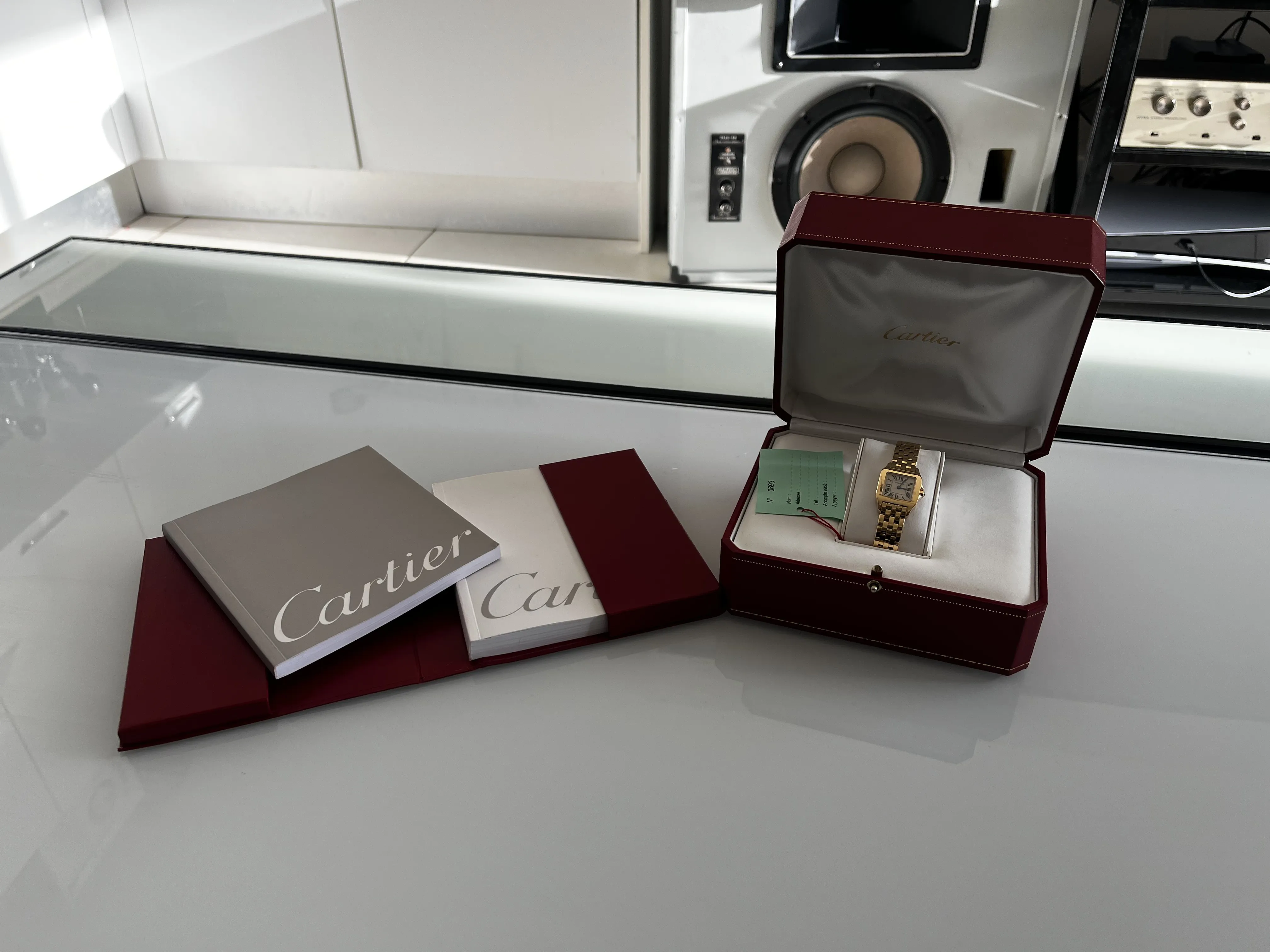 Cartier Santos W25063X9 23mm Yellow gold White 2